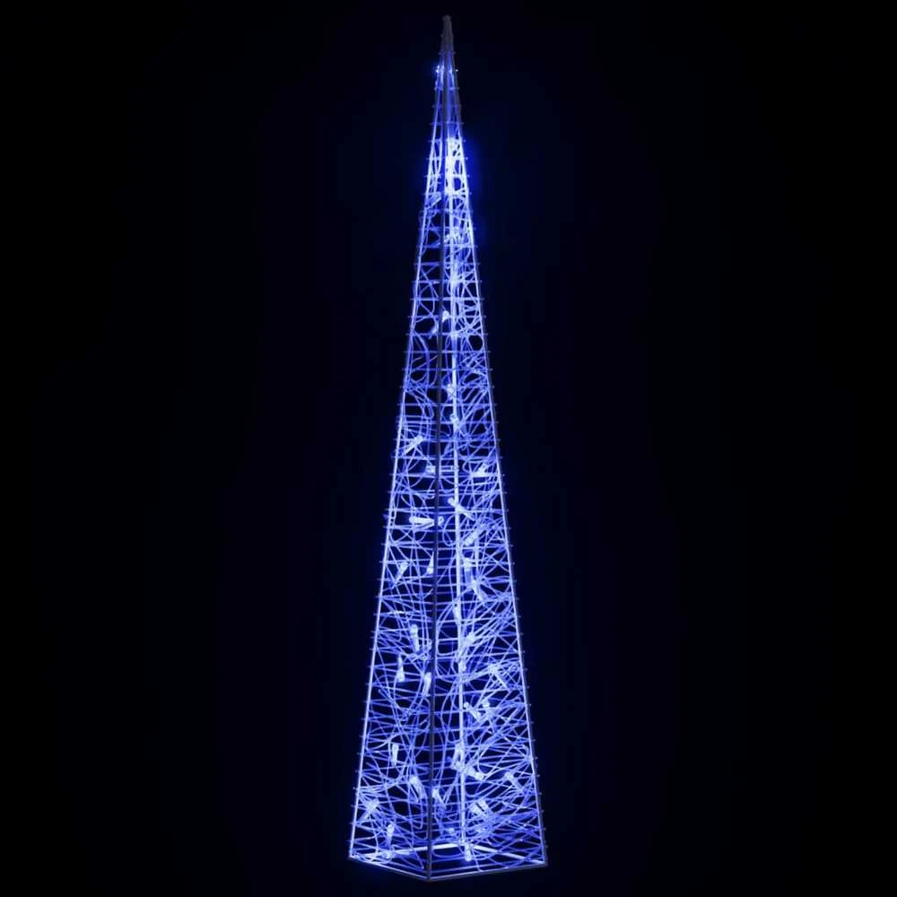 Akrilinė LED dekoracija kūgis, mėlynos spalvos, 90cm