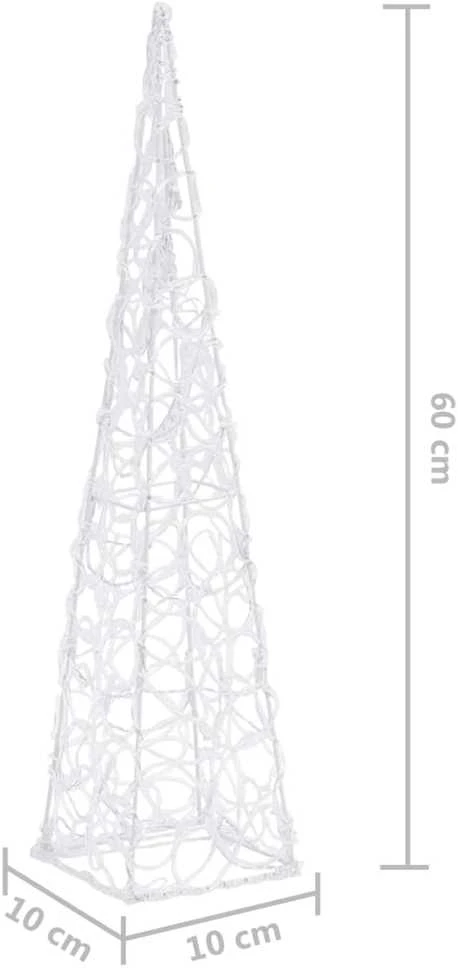 Akrilinė LED dekoracija kūgis, mėlynos spalvos, 60cm