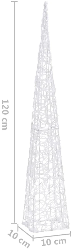 Akrilinė LED dekoracija kūgis, mėlynos spalvos, 120cm