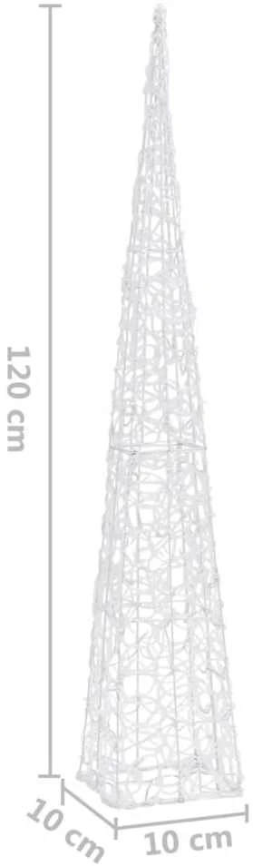 Akrilinė LED dekoracija kūgis, mėlynos spalvos, 120cm