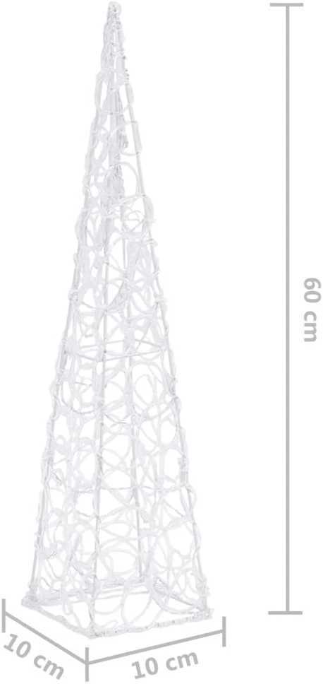 Akrilinė LED dekoracija kūgis, mėlynos spalvos, 60cm