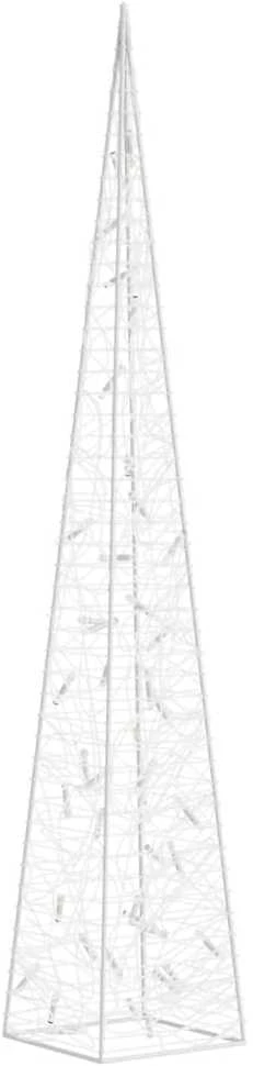 Akrilinė LED dekoracija kūgis, šaltos baltos spalvos, 90cm