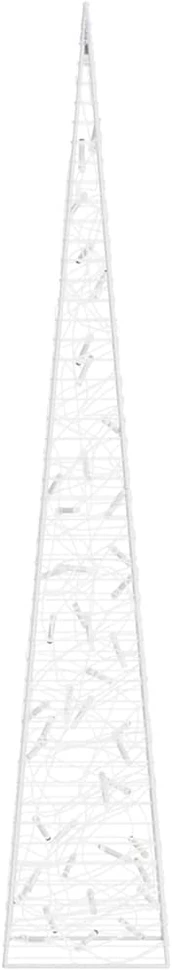 Akrilinė LED dekoracija kūgis, šaltos baltos spalvos, 90cm