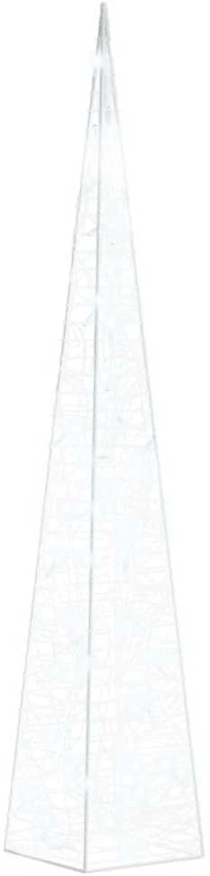 Akrilinė LED dekoracija kūgis, šaltos baltos spalvos, 90cm