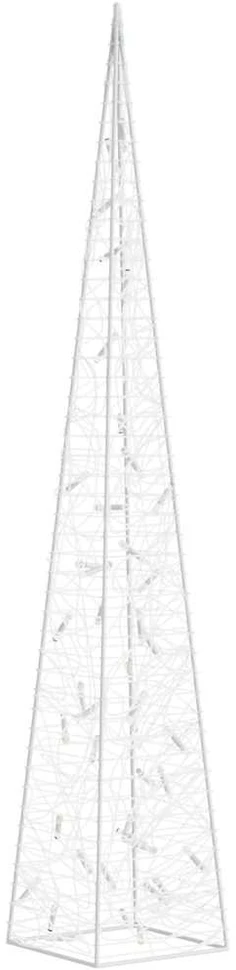 Akrilinė LED dekoracija kūgis, šaltos baltos spalvos, 90cm