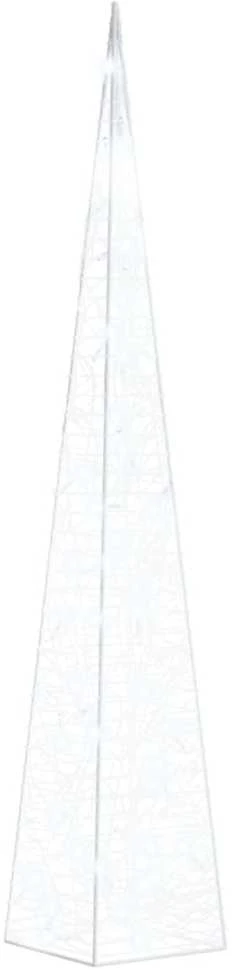 Akrilinė LED dekoracija kūgis, šaltos baltos spalvos, 90cm