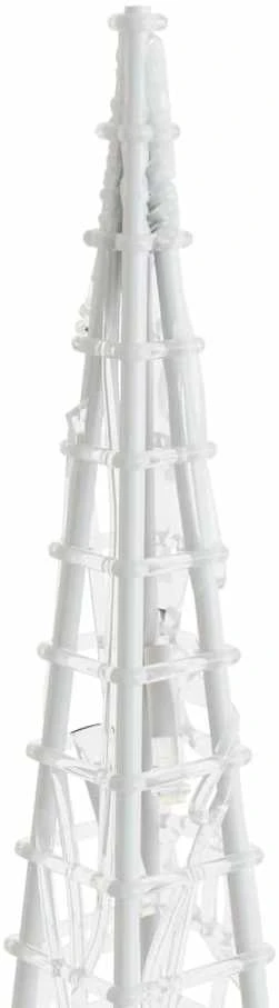 Akrilinė LED dekoracija kūgis, šaltos baltos spalvos, 90cm
