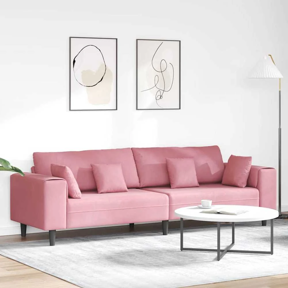 Sofa Rožinė 250 x 77 x 76 cm Aksomas