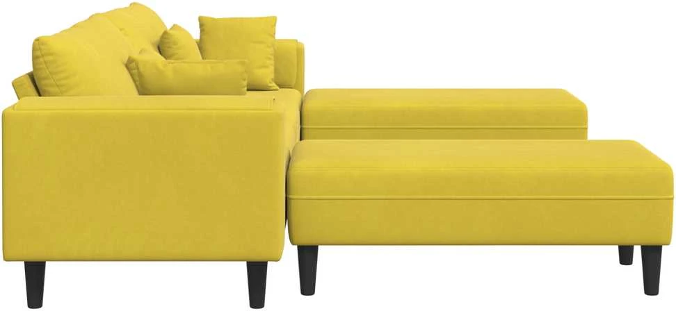 Sofa 3 vnt. Geltona Aksomas