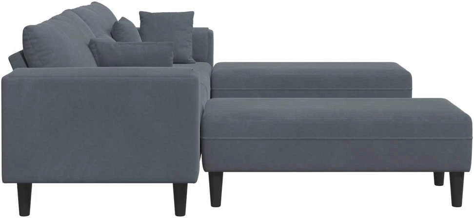 Sofa 3 vnt. Tamsiai pilka Aksomas