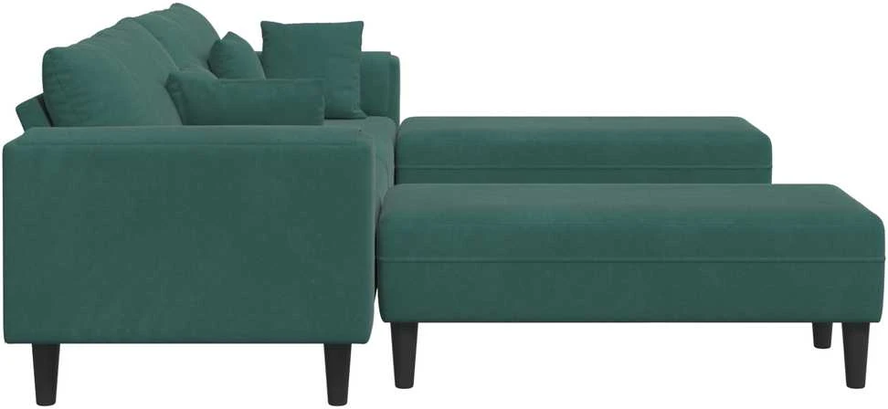 Sofa 3 vnt. Tamsiai žalia Aksomas