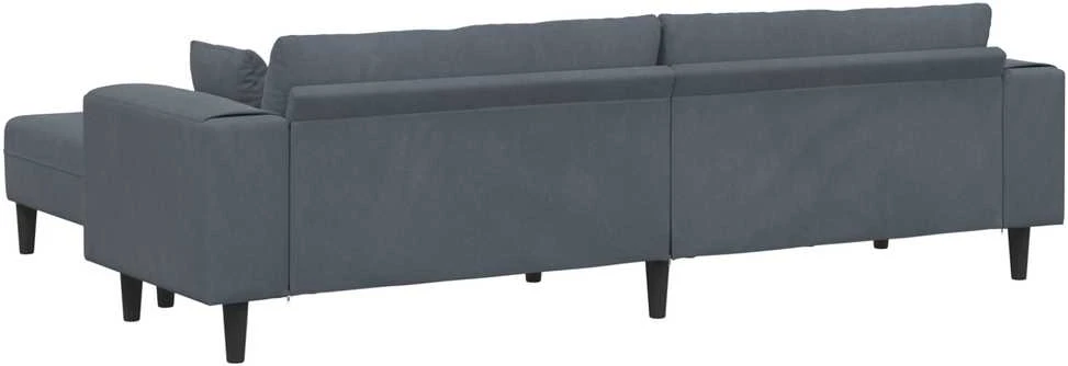 Sofa 3 vnt. Tamsiai pilka Aksomas