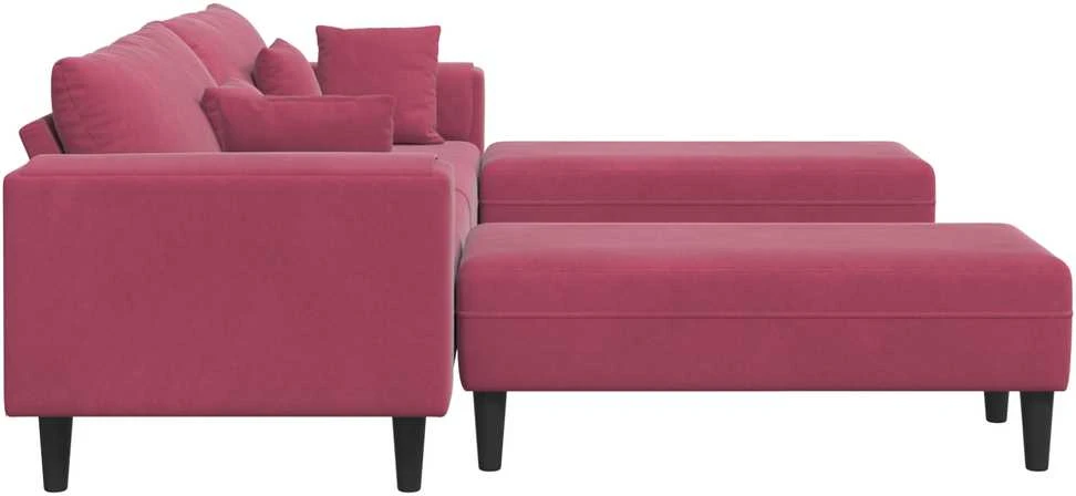 Sofa 3 vnt. Vyno raudona Aksomas