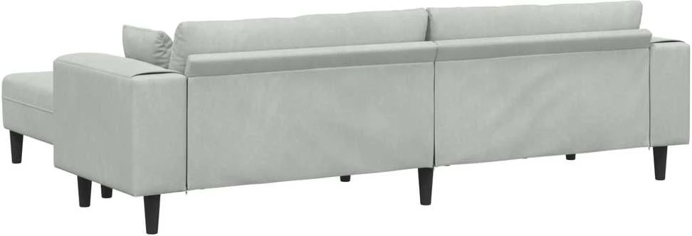 Sofa 3 vnt. Šviesiai pilka Aksomas