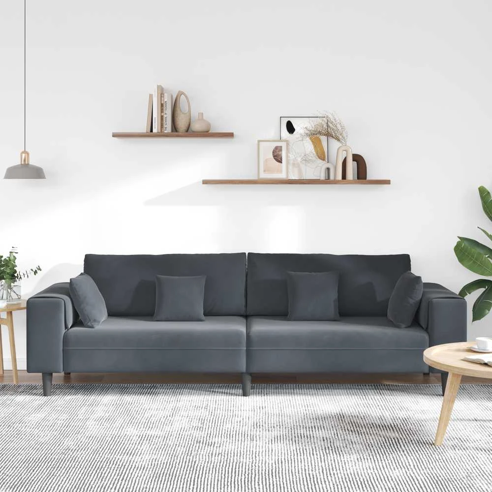 Sofa Tamsiai pilka 250 x 77 x 76 cm Aksomas