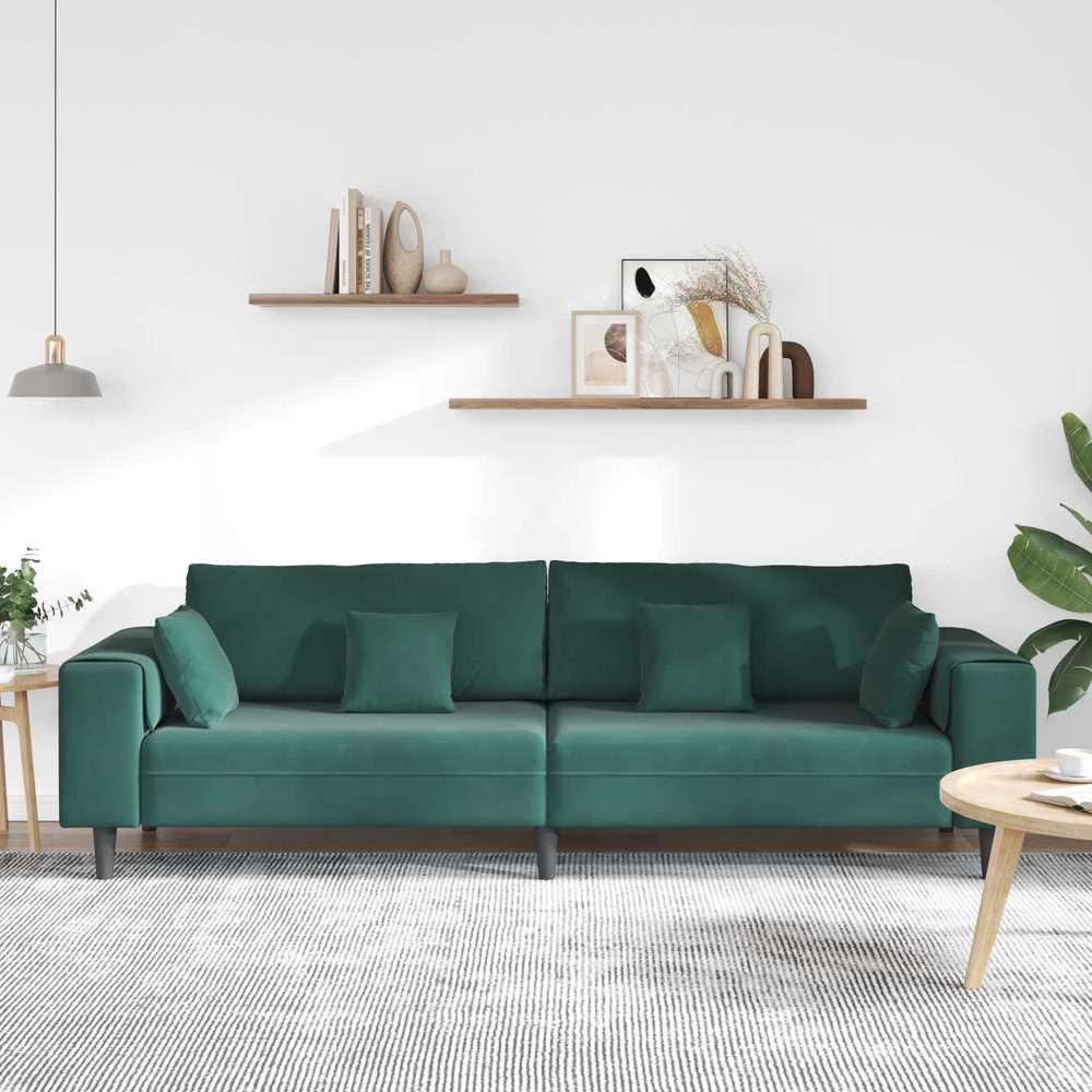 Sofa Tamsiai žalia 250 x 77 x 76 cm Aksomas