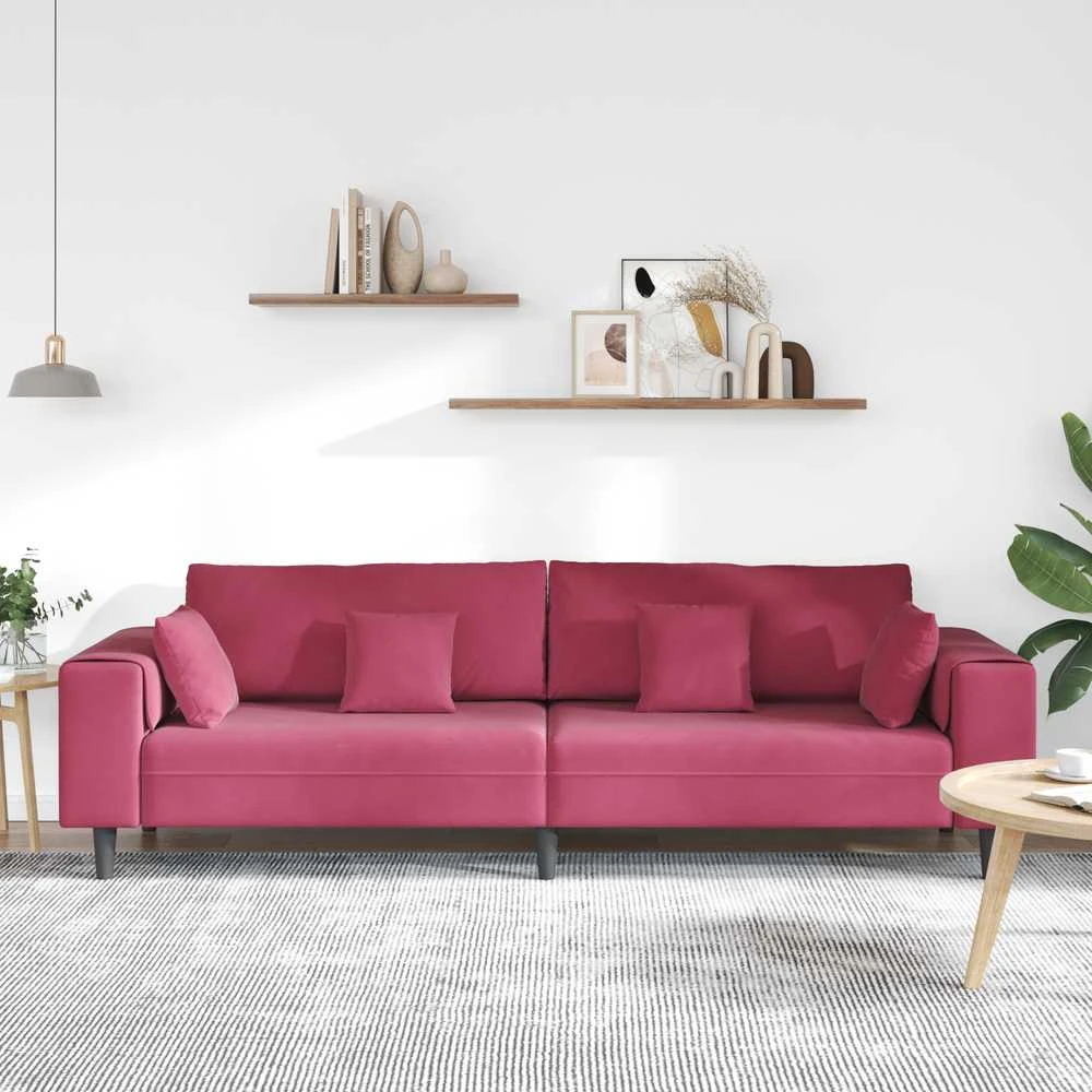 Sofa Vyno raudona 250 x 77 x 76 cm Aksomas