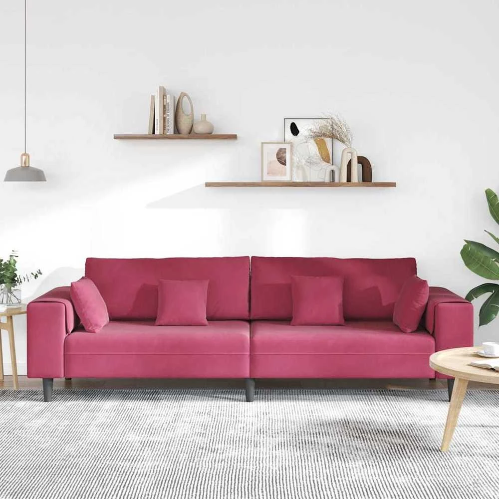 Sofa Vyno raudona 250 x 77 x 76 cm Aksomas