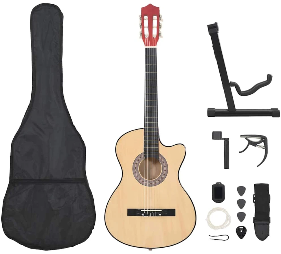 Akustinės gitaros rinkinys, 12 dalių, 38", 6 stygos