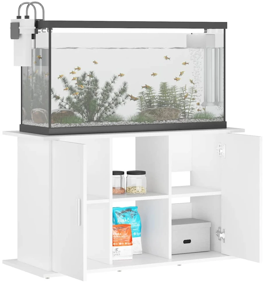 Akvariumo stovas, baltos spalvos, 101x41x58cm, apdirbta mediena