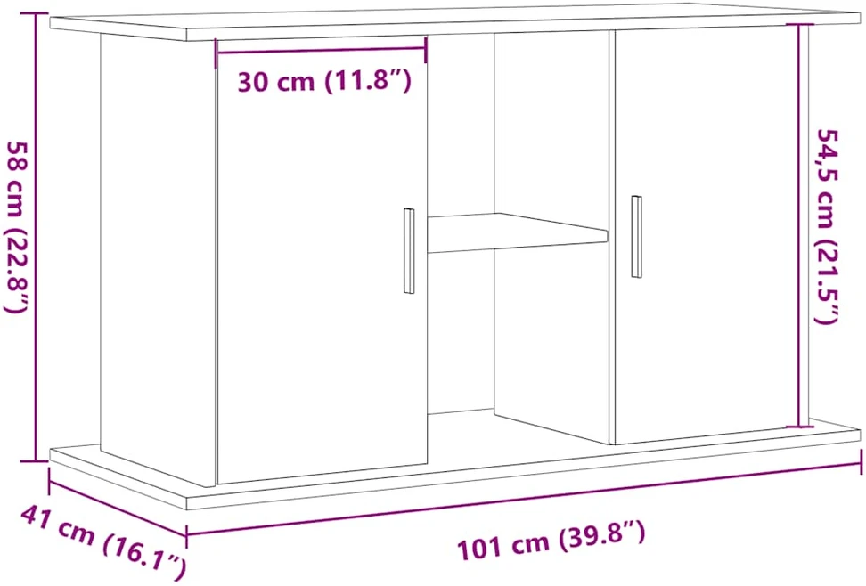 Akvariumo stovas, medienos, 101x41x58cm, apdirbta mediena