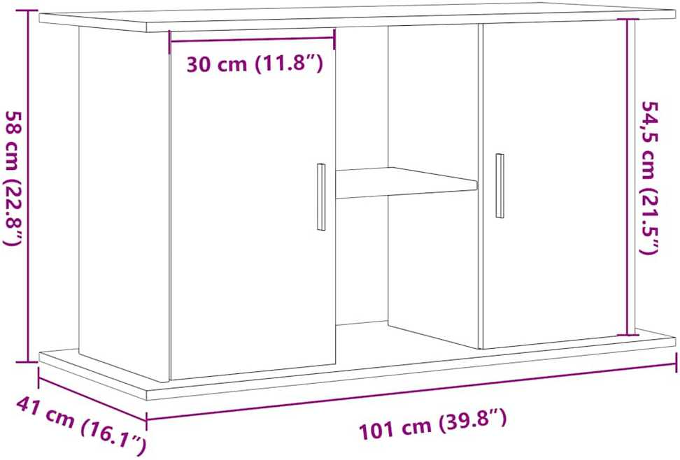 Akvariumo stovas, medienos, 101x41x58cm, apdirbta mediena