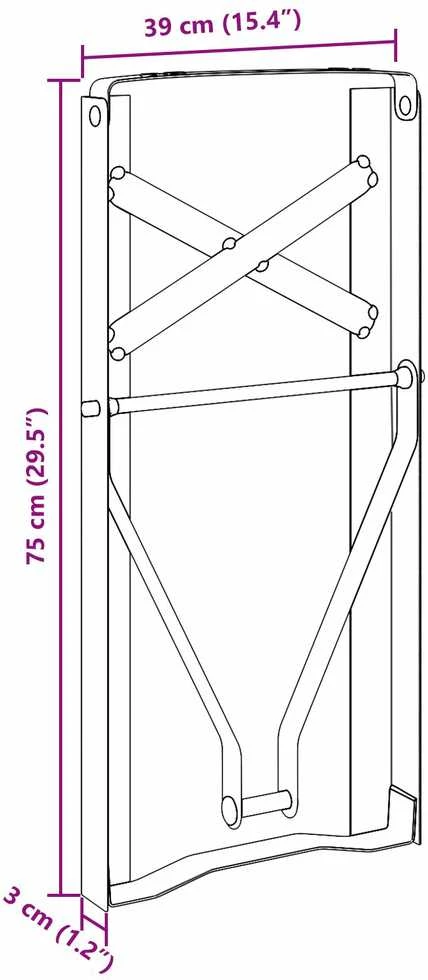 Alaus stalo koja 2 vnt. Juoda 39 x 3 x 75 cm