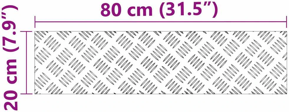 Laiptų danga 2 vnt. 80 x 20 cm Sidabro Aliuminis Stačiakampio
