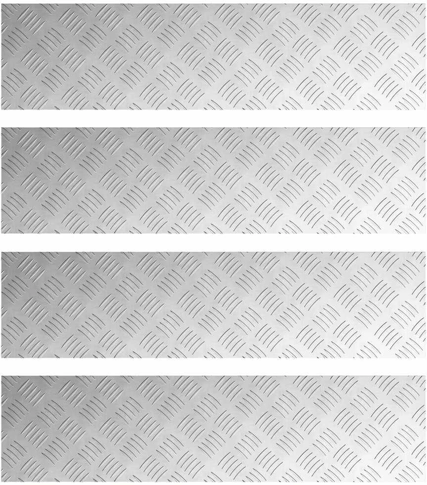 Laiptų danga 4 vnt. 100 x 25 cm Sidabro Aliuminis Stačiakampio