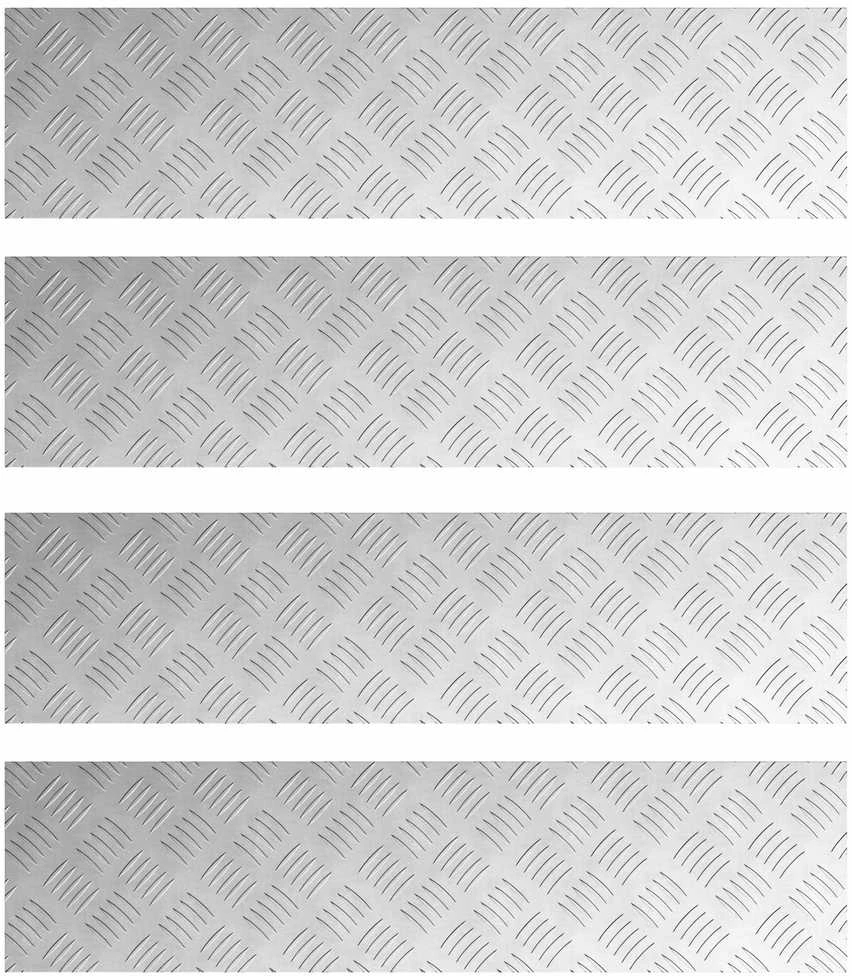 Laiptų danga 4 vnt. 80 x 20 cm Sidabro Aliuminis Stačiakampio