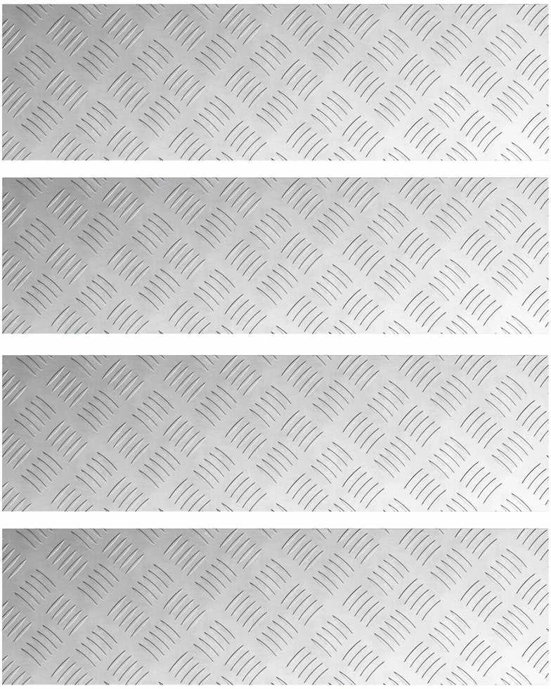 Laiptų danga 4 vnt. 70 x 20 cm Sidabro Aliuminis Stačiakampio