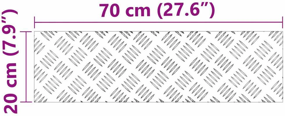 Laiptų danga 4 vnt. 70 x 20 cm Sidabro Aliuminis Stačiakampio