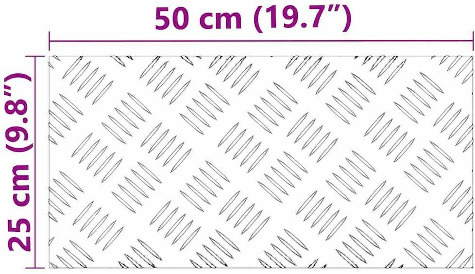 Laiptų danga 2 vnt. 50 x 25 cm Sidabro Aliuminis Stačiakampio
