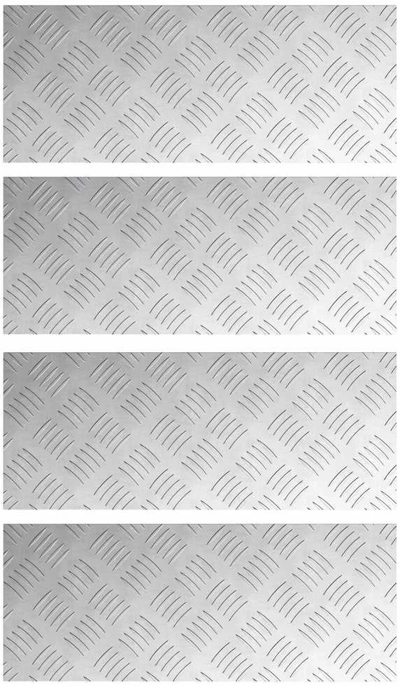 Laiptų danga 4 vnt. 50 x 20 cm Sidabro Aliuminis Stačiakampio