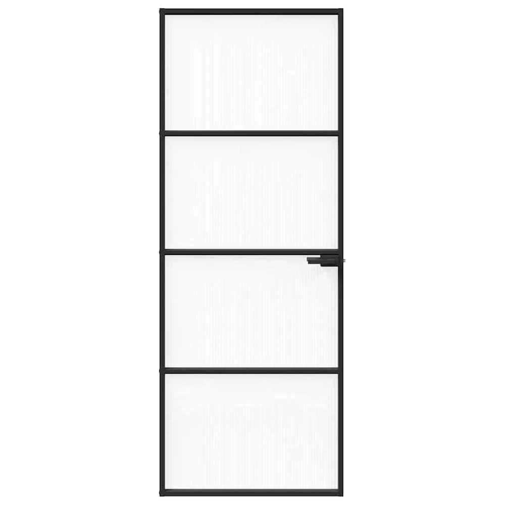 Namų durys 76 x 201,5 x 3,5 cm Aliuminis ir Temperuotas Stiklas