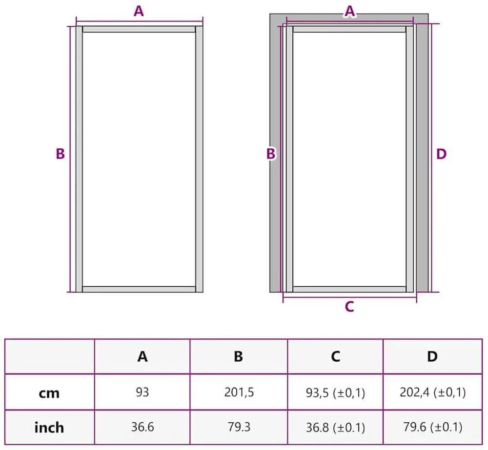 Namų durys 93 x 201,5 x 3,5 cm Aliuminis ir Temperuotas Stiklas