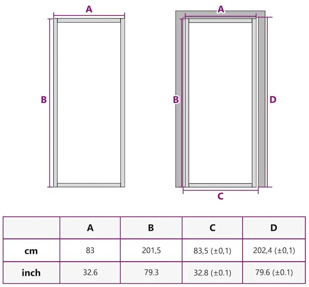 Namų durys 83 x 201,5 x 3,5 cm Aliuminis ir Temperuotas Stiklas