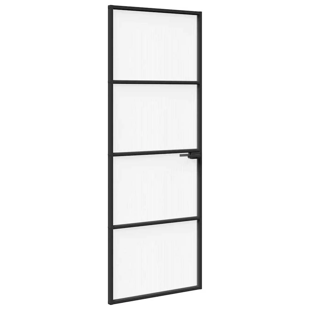 Namų durys 76 x 201,5 x 3,5 cm Aliuminis ir Temperuotas Stiklas
