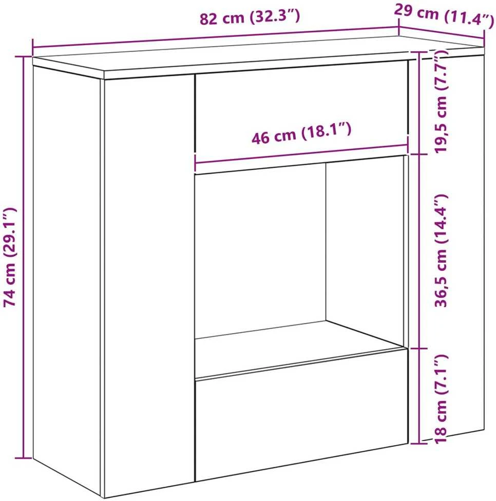 Amatinė Ąžuolas 82 x 29 x 74 cm