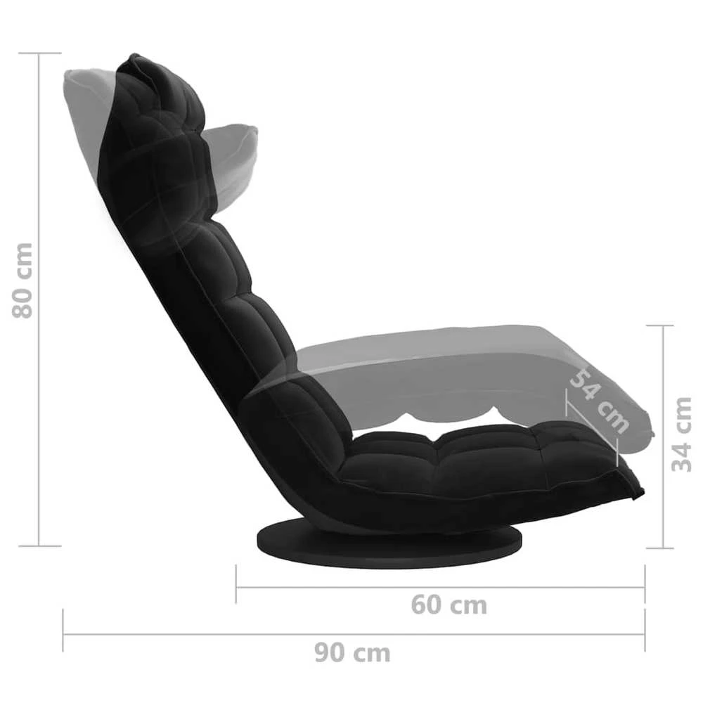 Ant grindų pastatoma pasukama kėdė, juodos spalvos, aksomas