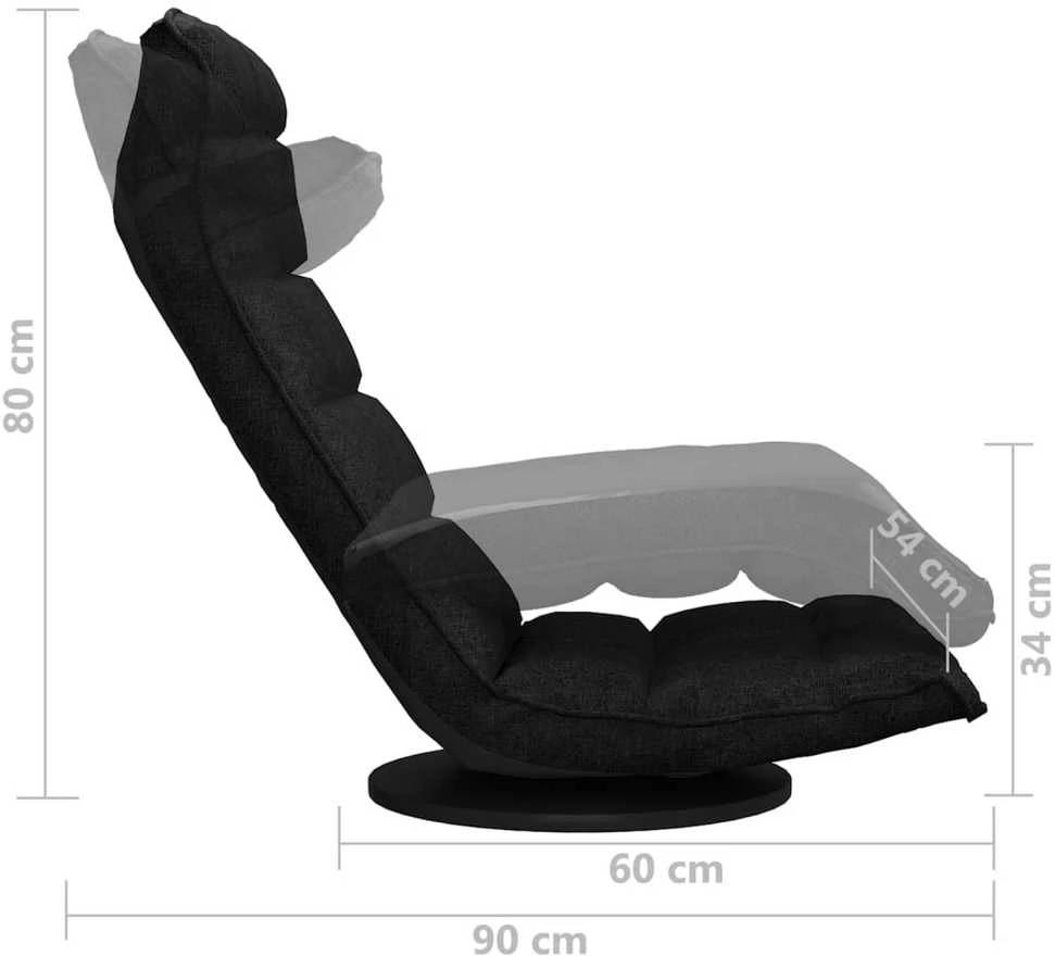 Ant grindų pastatoma pasukama kėdė, juodos spalvos, audinys