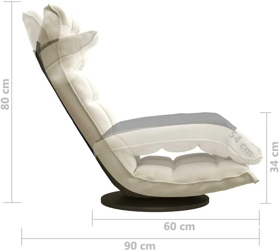 Ant grindų pastatoma pasukama kėdė, kreminės spalvos, aksomas