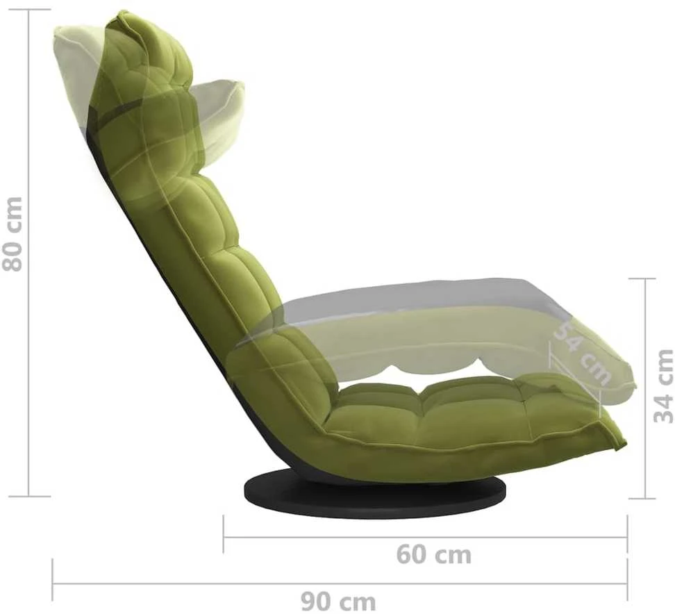 Ant grindų pastatoma pasukama kėdė, šviesiai žalia, aksomas