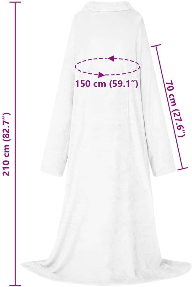 Antklodė-džemperis su gobtuvu Balta F Flanelė