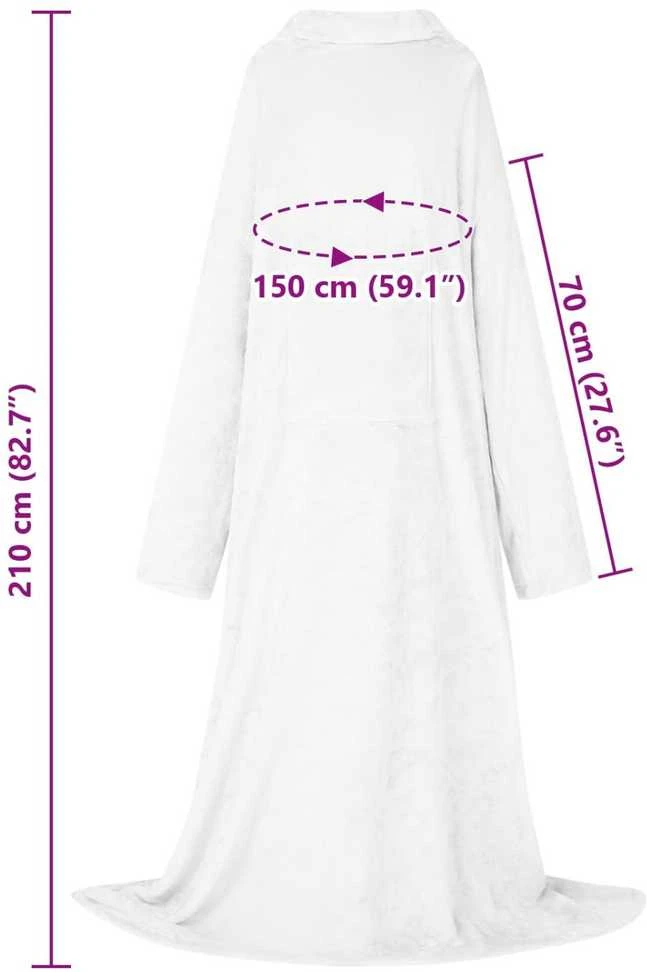 Antklodė-džemperis su gobtuvu Balta F Flanelė