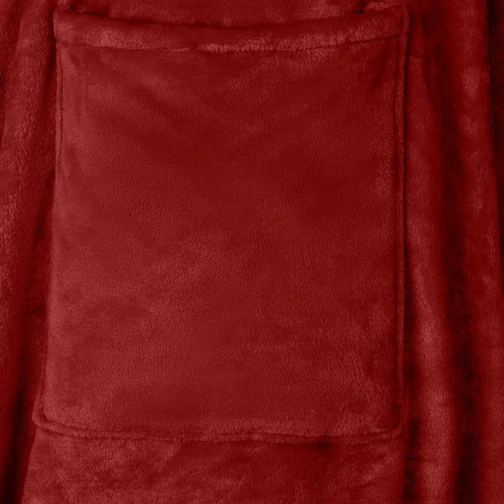 Antklodė-džemperis su gobtuvu Bordo raudona F Flanelė
