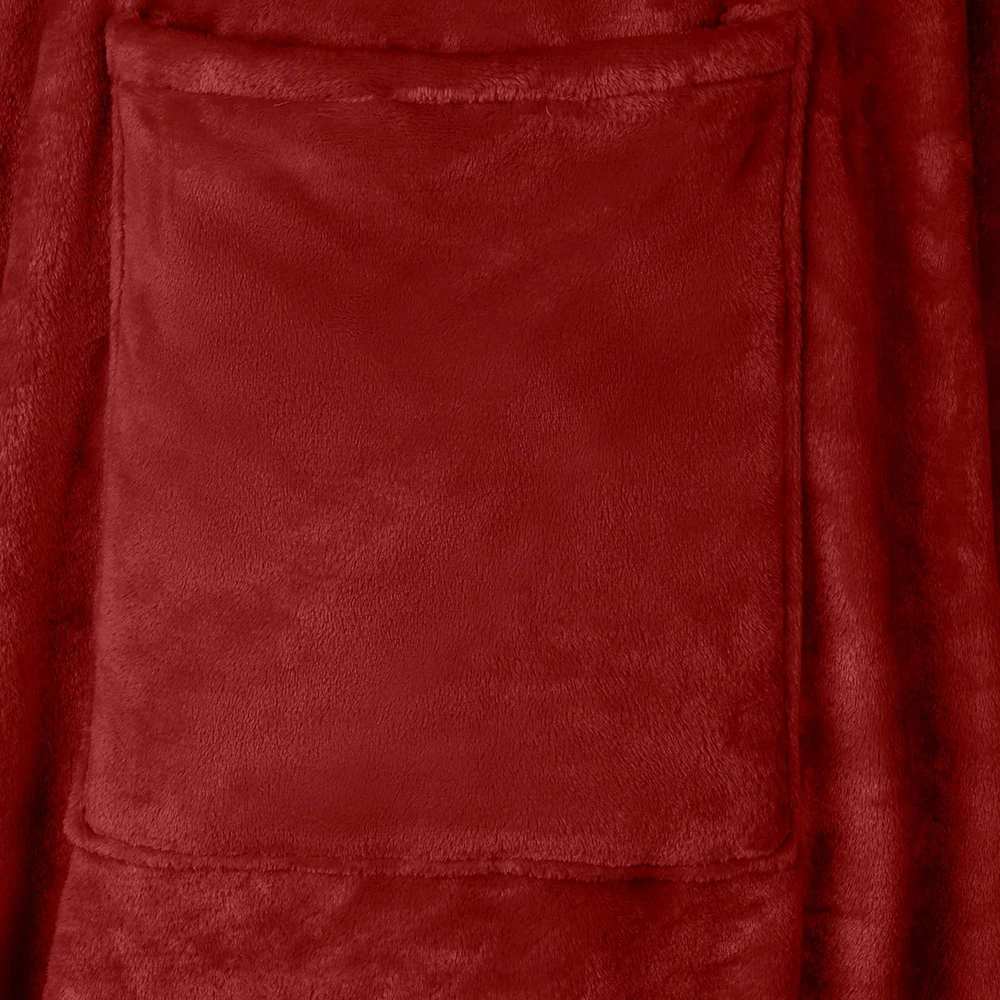 Antklodė-džemperis su gobtuvu Bordo raudona F Flanelė