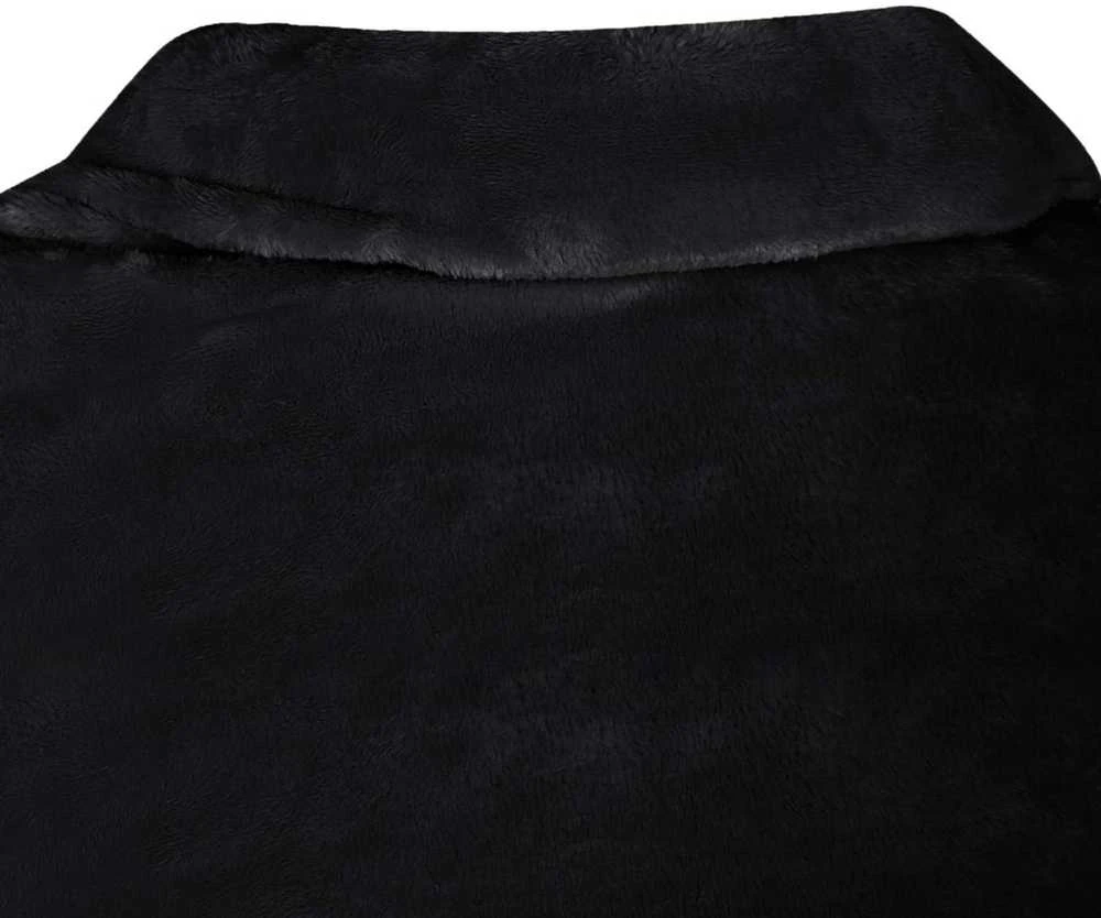 Antklodė-džemperis su gobtuvu Juoda F Flanelė
