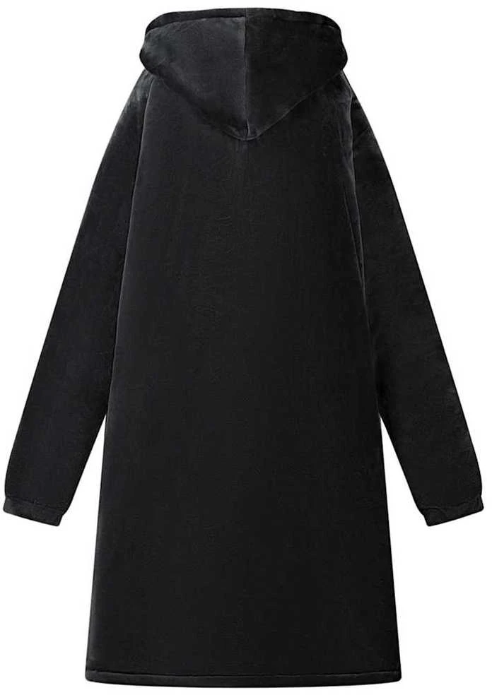 Antklodė-džemperis su gobtuvu Juoda M Pūkelis ir flanelė