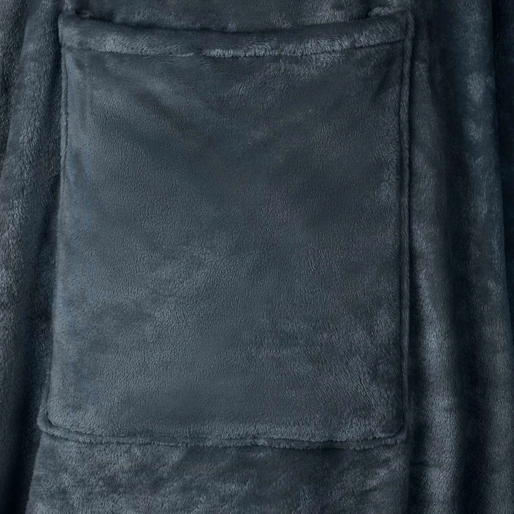 Antklodė-džemperis su gobtuvu Jūrinė mėlyna F Flanelė